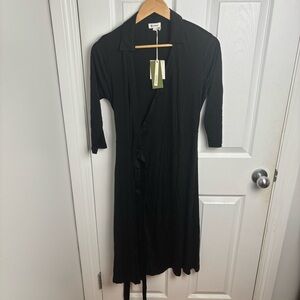Lily silk mulberry silk knitted Armeria dress black small